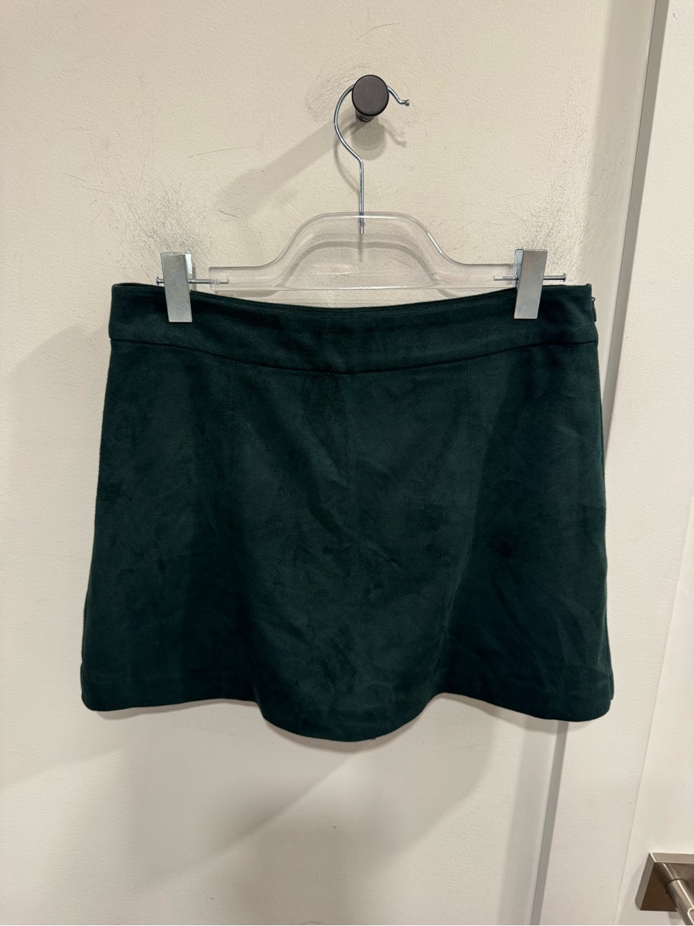 Dark Green Suede-Look Mini Skort